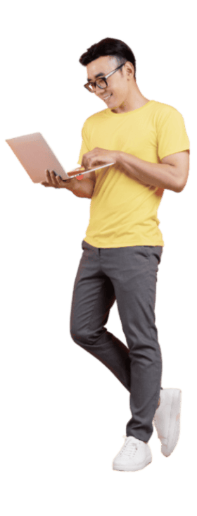 Franchise Flow person with laptop